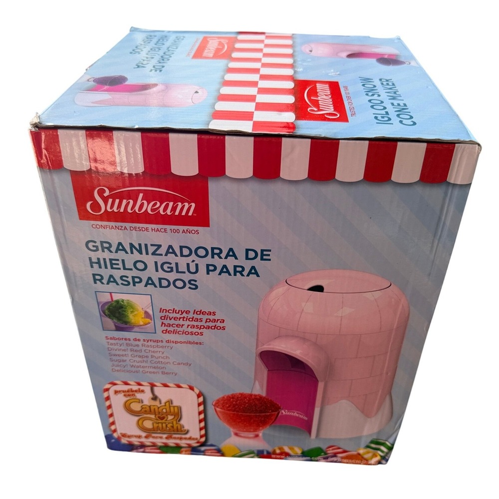 Sunbeam Discontinued Igloo Snow Cone Maker in Pink and White NEW